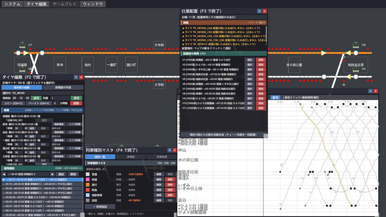 ダイヤ編集画面