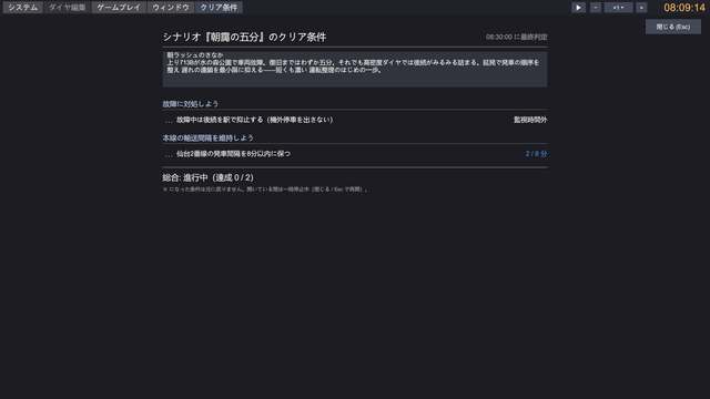 クリア条件ウィンドウ